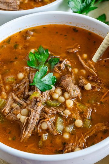 Beef and Tomato Soup with Couscous